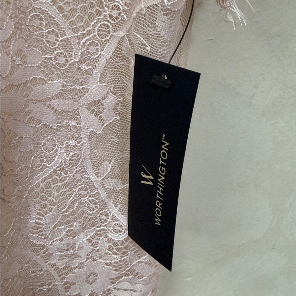 New! Worthington Semi Sheer Lace Top - Picture 5 of 6
